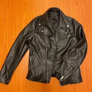 H&M Black Leather Jacket, size S